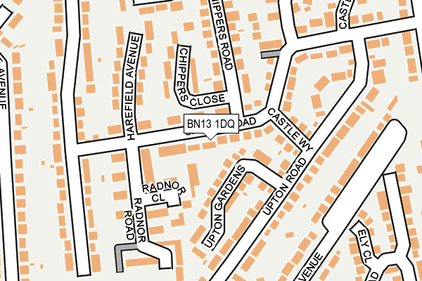 BN13 1DQ map - OS OpenMap – Local (Ordnance Survey)