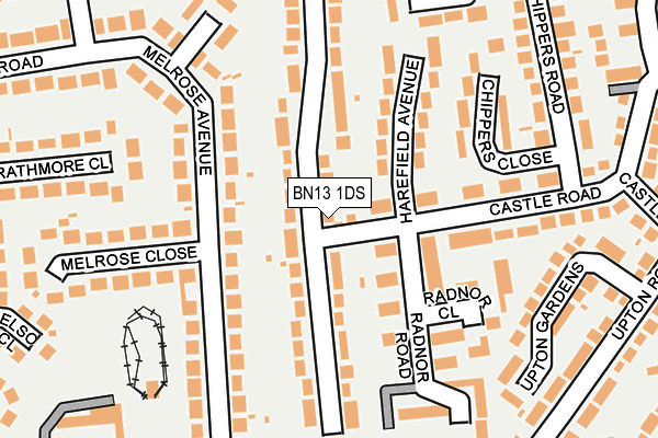 BN13 1DS map - OS OpenMap – Local (Ordnance Survey)