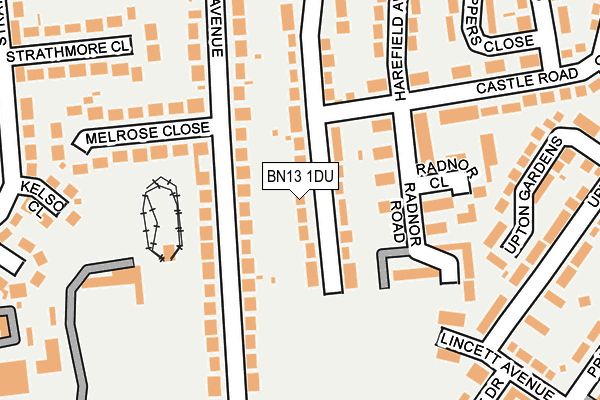 BN13 1DU map - OS OpenMap – Local (Ordnance Survey)