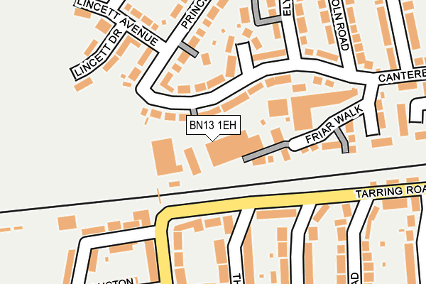 BN13 1EH map - OS OpenMap – Local (Ordnance Survey)