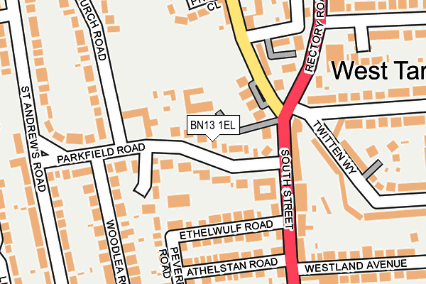 BN13 1EL map - OS OpenMap – Local (Ordnance Survey)