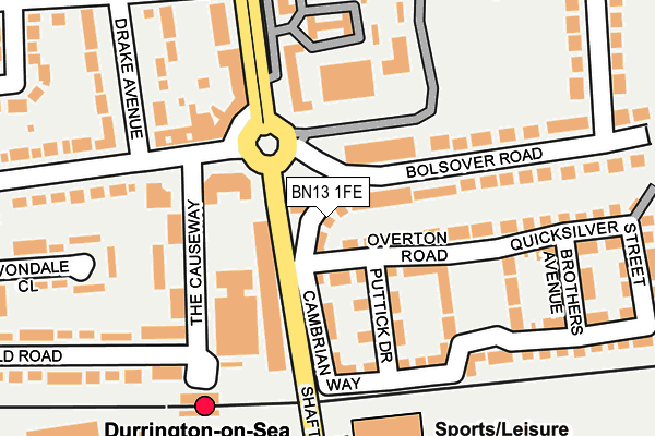 BN13 1FE map - OS OpenMap – Local (Ordnance Survey)