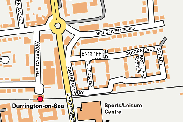 BN13 1FF map - OS OpenMap – Local (Ordnance Survey)