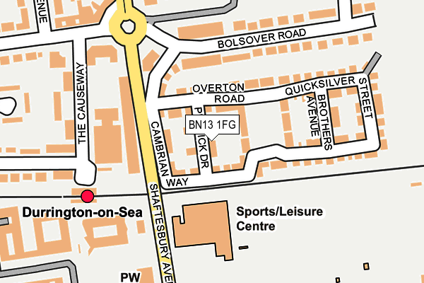 BN13 1FG map - OS OpenMap – Local (Ordnance Survey)