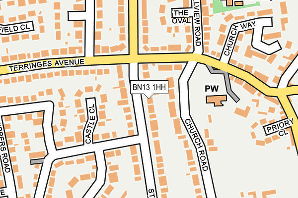 BN13 1HH map - OS OpenMap – Local (Ordnance Survey)
