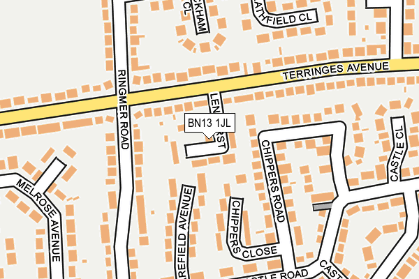BN13 1JL map - OS OpenMap – Local (Ordnance Survey)