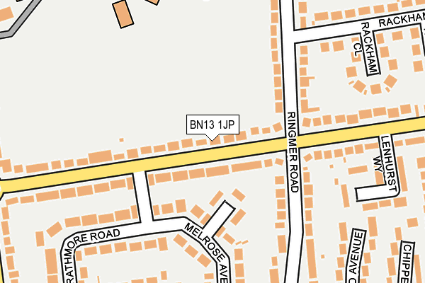 BN13 1JP map - OS OpenMap – Local (Ordnance Survey)