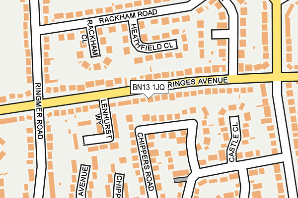 BN13 1JQ map - OS OpenMap – Local (Ordnance Survey)