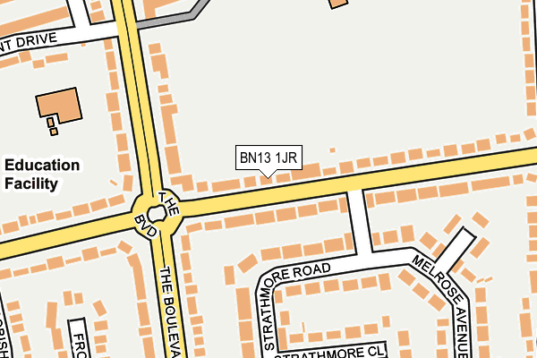 BN13 1JR map - OS OpenMap – Local (Ordnance Survey)