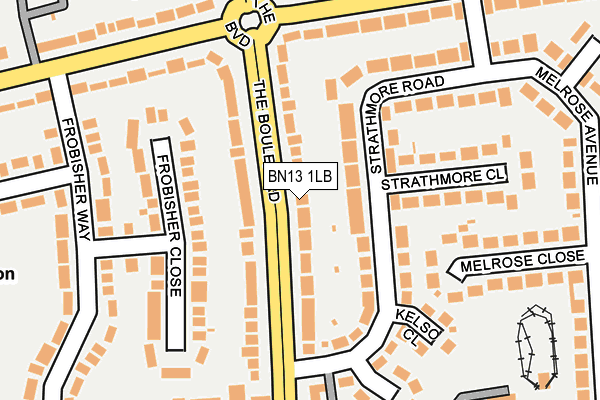 BN13 1LB map - OS OpenMap – Local (Ordnance Survey)