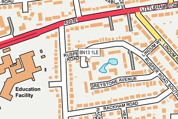 BN13 1LE map - OS OpenMap – Local (Ordnance Survey)