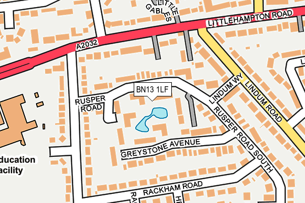 BN13 1LF map - OS OpenMap – Local (Ordnance Survey)