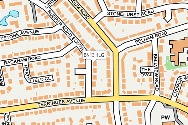 BN13 1LG map - OS OpenMap – Local (Ordnance Survey)