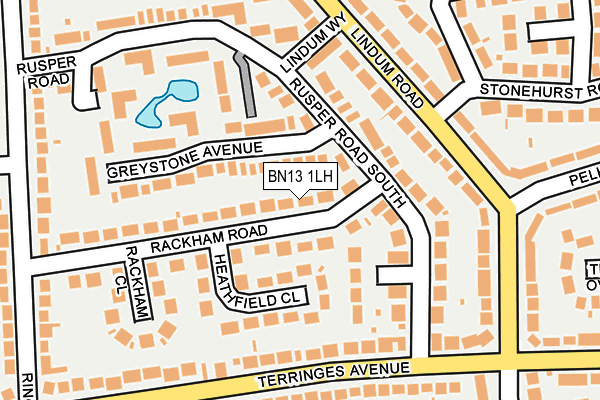 BN13 1LH map - OS OpenMap – Local (Ordnance Survey)