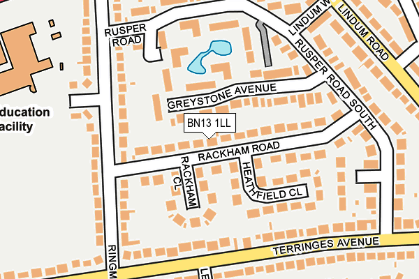 BN13 1LL map - OS OpenMap – Local (Ordnance Survey)
