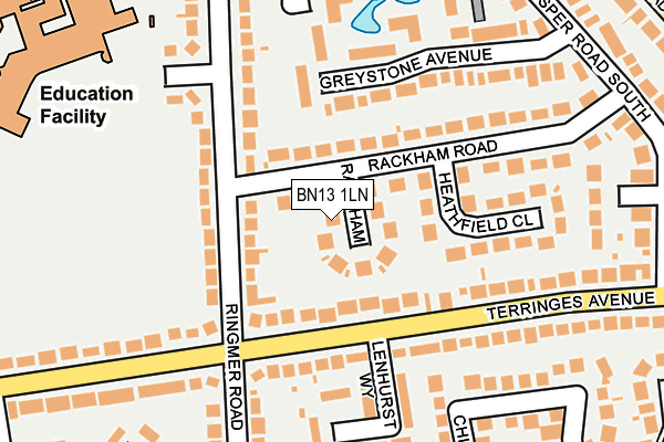 BN13 1LN map - OS OpenMap – Local (Ordnance Survey)