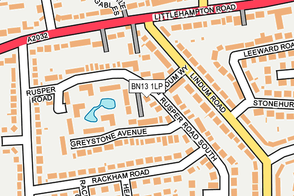 BN13 1LP map - OS OpenMap – Local (Ordnance Survey)