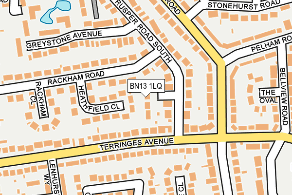 BN13 1LQ map - OS OpenMap – Local (Ordnance Survey)