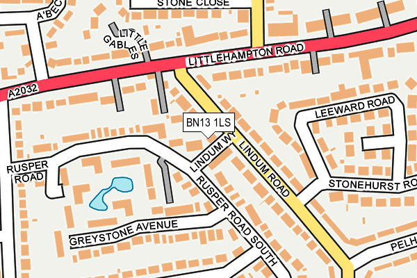 BN13 1LS map - OS OpenMap – Local (Ordnance Survey)