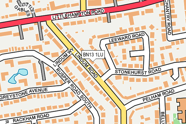 BN13 1LU map - OS OpenMap – Local (Ordnance Survey)