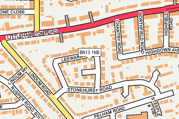 BN13 1NB map - OS OpenMap – Local (Ordnance Survey)