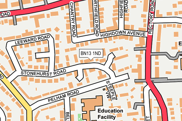 BN13 1ND map - OS OpenMap – Local (Ordnance Survey)