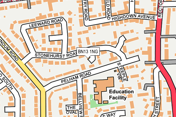 BN13 1NG map - OS OpenMap – Local (Ordnance Survey)