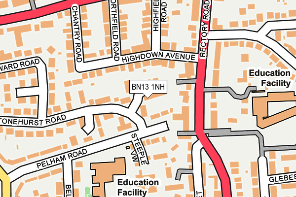 BN13 1NH map - OS OpenMap – Local (Ordnance Survey)