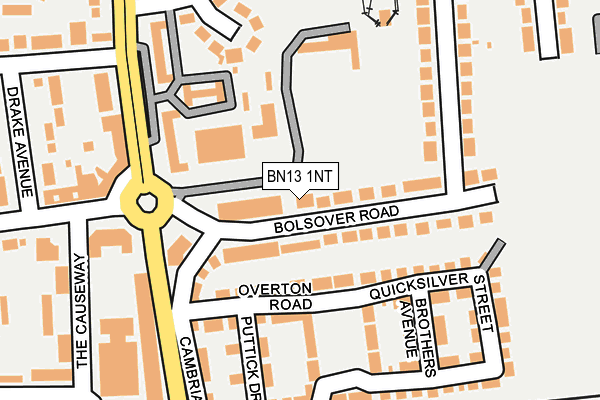 BN13 1NT map - OS OpenMap – Local (Ordnance Survey)