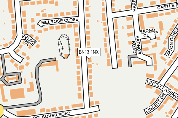 BN13 1NX map - OS OpenMap – Local (Ordnance Survey)