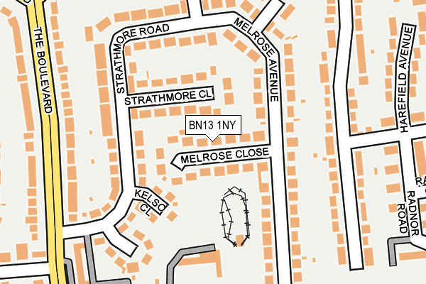 BN13 1NY map - OS OpenMap – Local (Ordnance Survey)