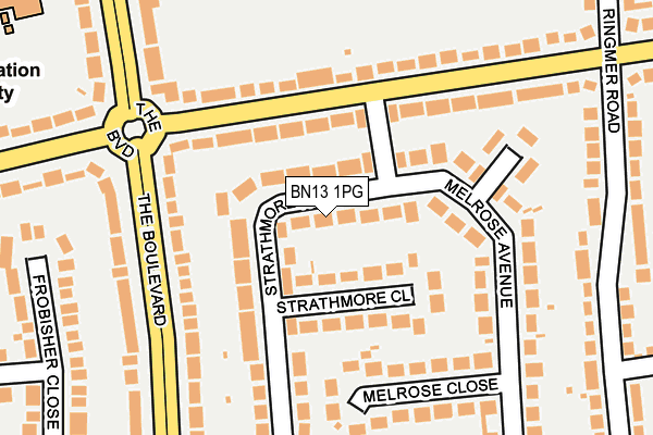 BN13 1PG map - OS OpenMap – Local (Ordnance Survey)