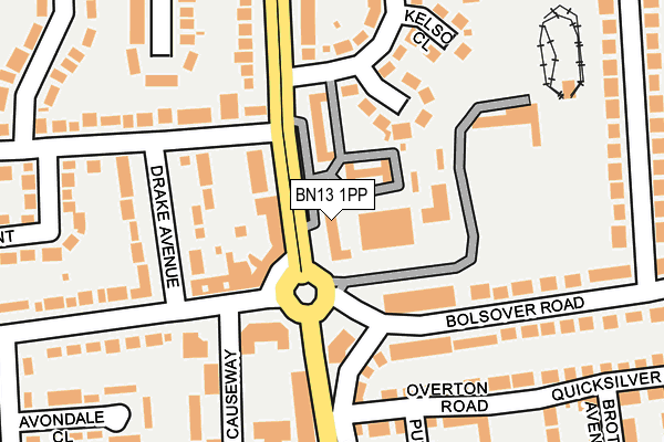 BN13 1PP map - OS OpenMap – Local (Ordnance Survey)