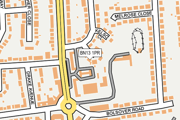 BN13 1PR map - OS OpenMap – Local (Ordnance Survey)
