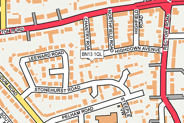 BN13 1QL map - OS OpenMap – Local (Ordnance Survey)