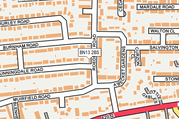 BN13 2BS map - OS OpenMap – Local (Ordnance Survey)