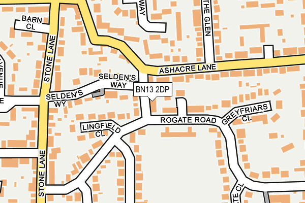 BN13 2DP map - OS OpenMap – Local (Ordnance Survey)