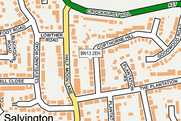 BN13 2EH map - OS OpenMap – Local (Ordnance Survey)