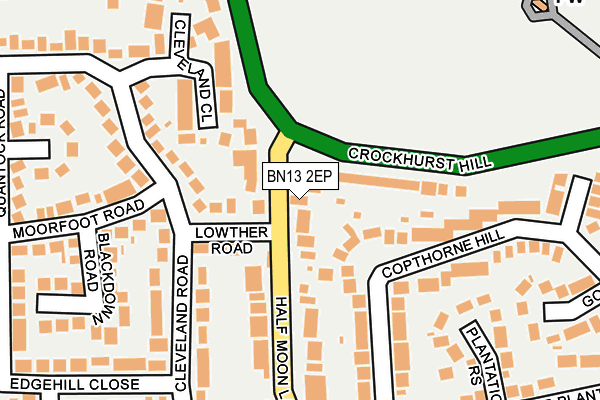 BN13 2EP map - OS OpenMap – Local (Ordnance Survey)