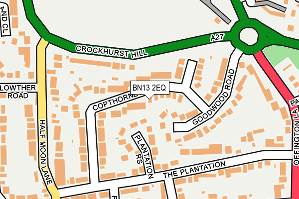 BN13 2EQ map - OS OpenMap – Local (Ordnance Survey)