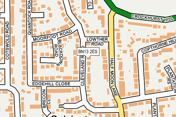 BN13 2ES map - OS OpenMap – Local (Ordnance Survey)