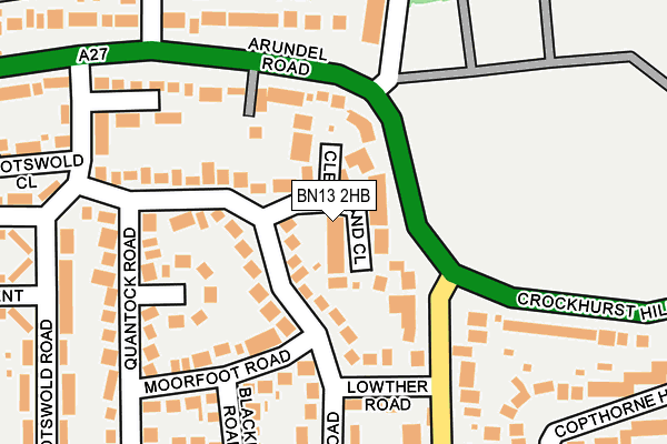 BN13 2HB map - OS OpenMap – Local (Ordnance Survey)