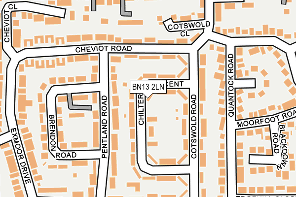 BN13 2LN map - OS OpenMap – Local (Ordnance Survey)