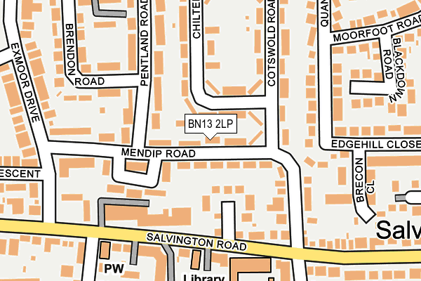 BN13 2LP map - OS OpenMap – Local (Ordnance Survey)