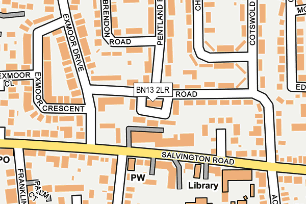 BN13 2LR map - OS OpenMap – Local (Ordnance Survey)