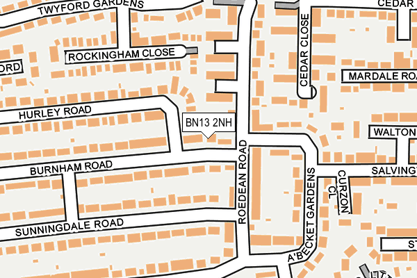 BN13 2NH map - OS OpenMap – Local (Ordnance Survey)