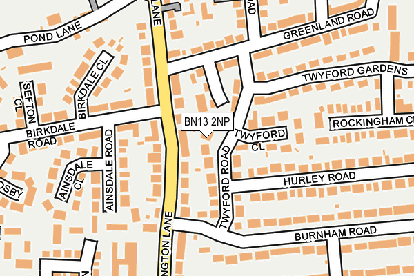 BN13 2NP map - OS OpenMap – Local (Ordnance Survey)