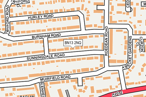 BN13 2NQ map - OS OpenMap – Local (Ordnance Survey)