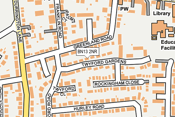 BN13 2NR map - OS OpenMap – Local (Ordnance Survey)