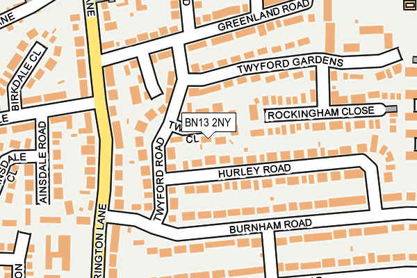 BN13 2NY map - OS OpenMap – Local (Ordnance Survey)